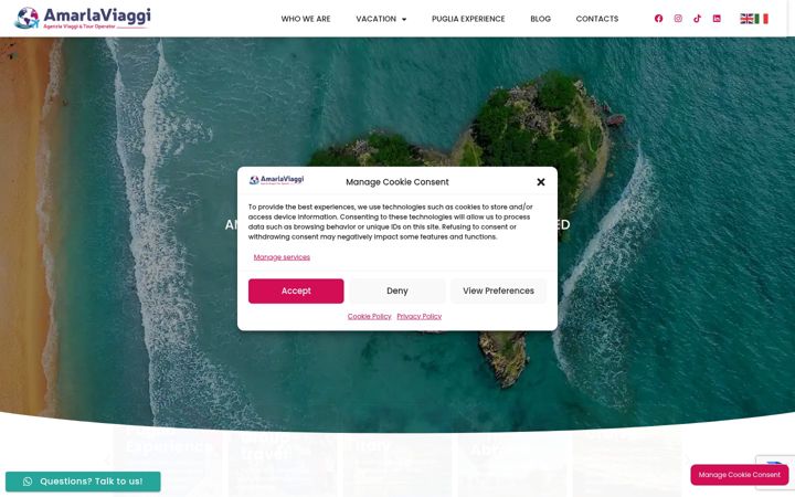 Screenshot of amarlaviaggi.it