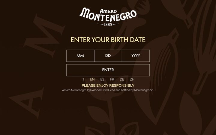 Screenshot of amaromontenegro.com