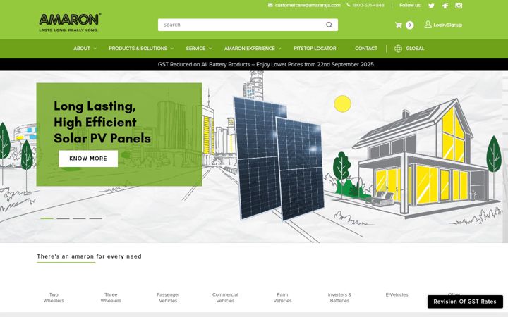 Screenshot of amaron.com