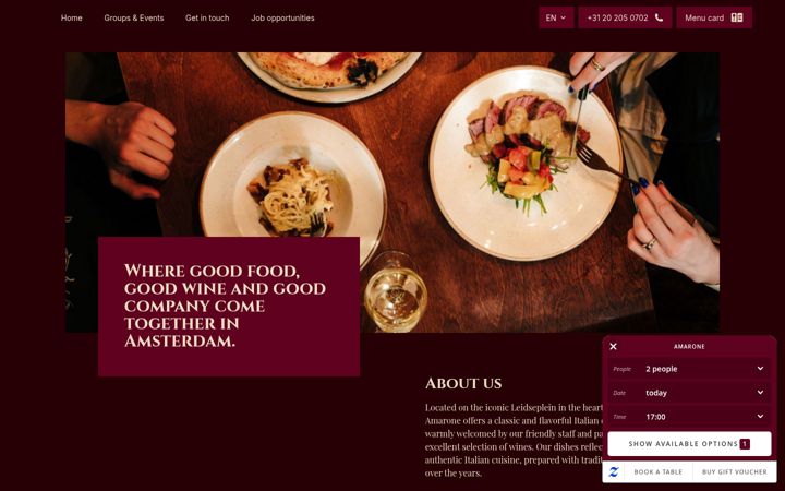 Screenshot of amarone.amsterdam
