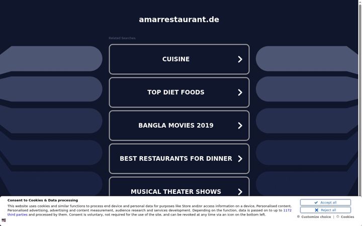 Screenshot of amarrestaurant.de
