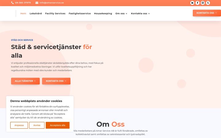 Screenshot of amarservice.se