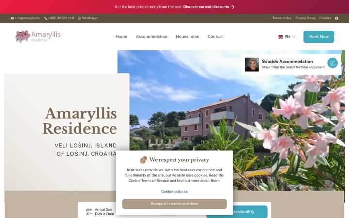 Screenshot of amaryllis-residence.com