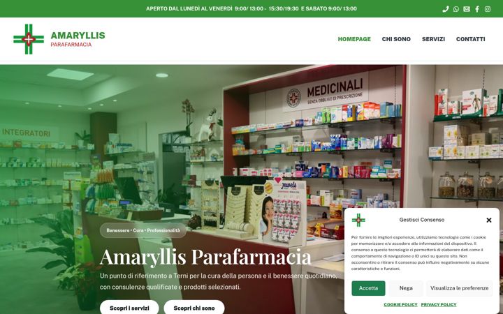 Ekrano kopija amaryllisparafarmacia.it