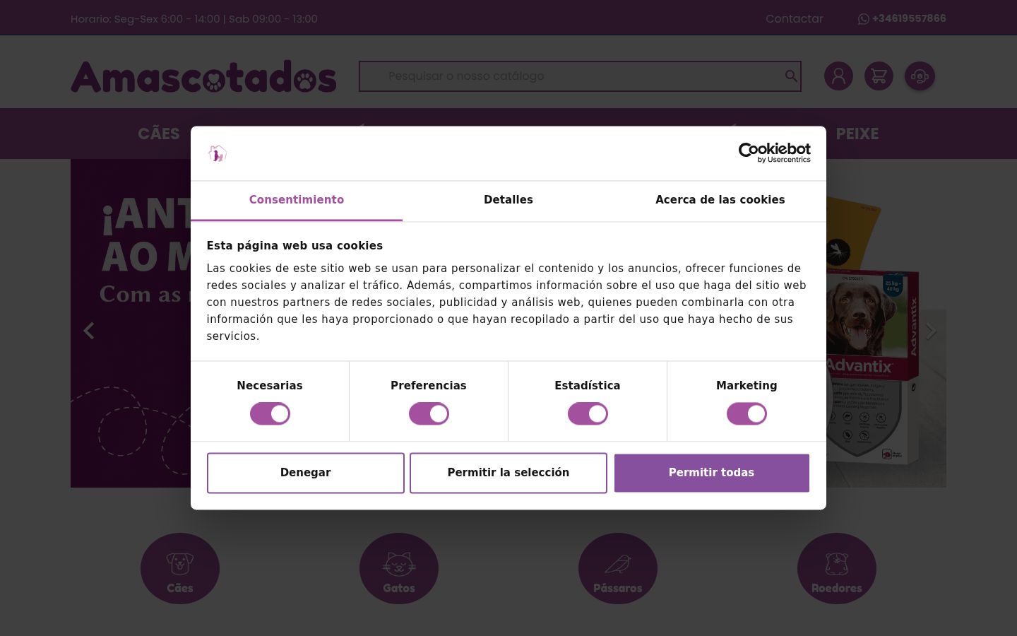 Capture d'écran de la bannière de consentement affichée avant toute interaction