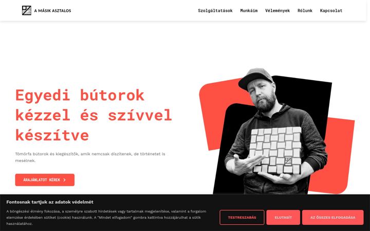 Kuvakaappaus sivustosta amasikasztalos.hu