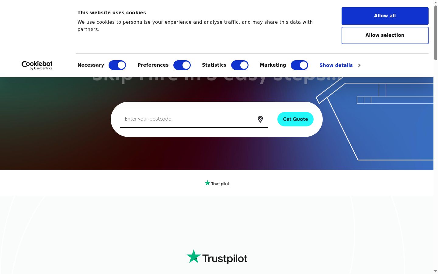 Screenshot del banner di consenso mostrato prima di qualsiasi interazione