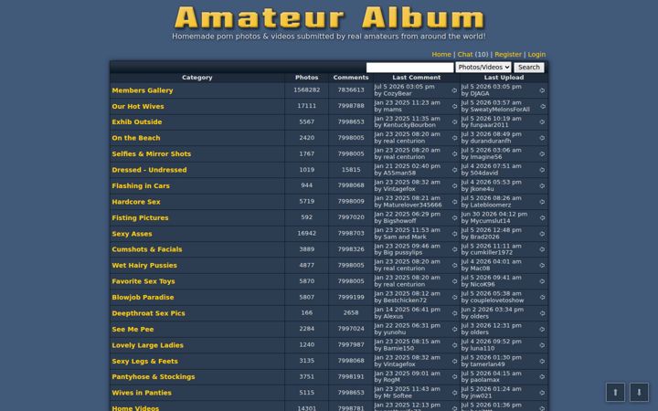 Screenshot of amateuralbum.net