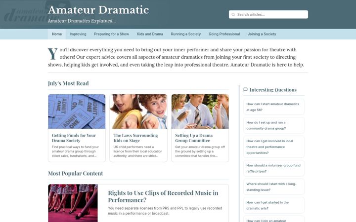 Screenshot of amateurdramatic.co.uk