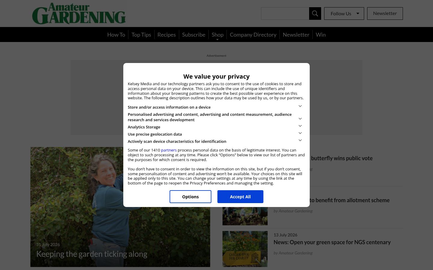 Snímka obrazovky banera súhlasu zobrazeného pred akoukoľvek interakciou