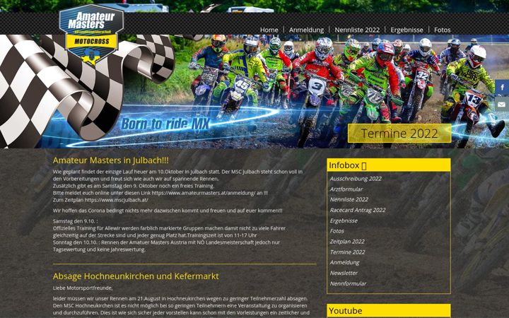 Posnetek zaslona amateurmasters.at
