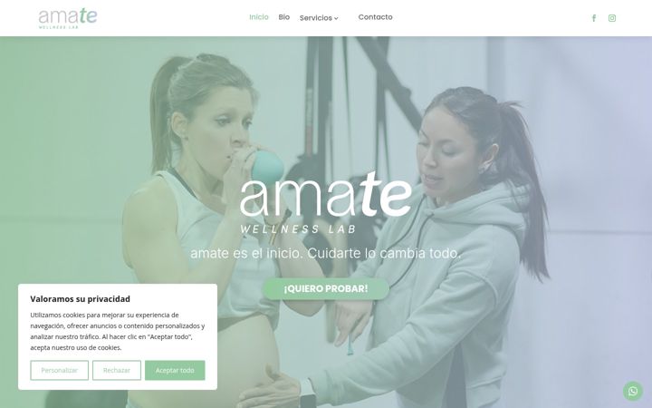 Screenshot of amatewellnesslab.com