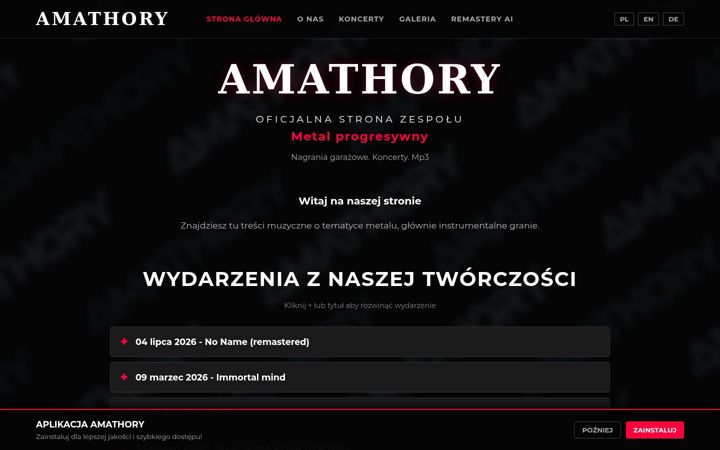 Screenshot of amathory.pl