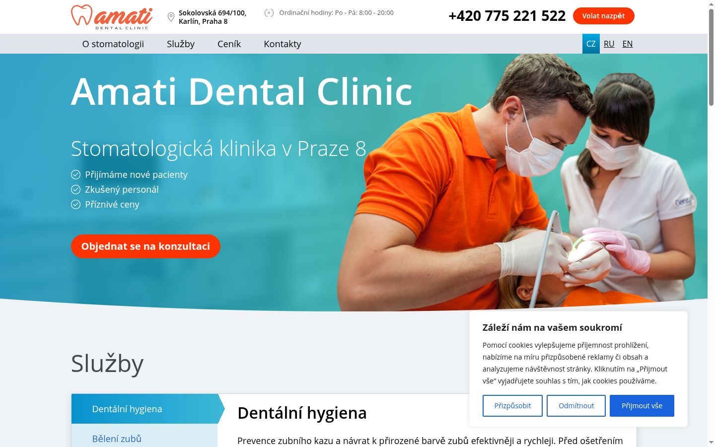 Snimka zaslona bannera za privolu prikazanog prije bilo kakve interakcije
