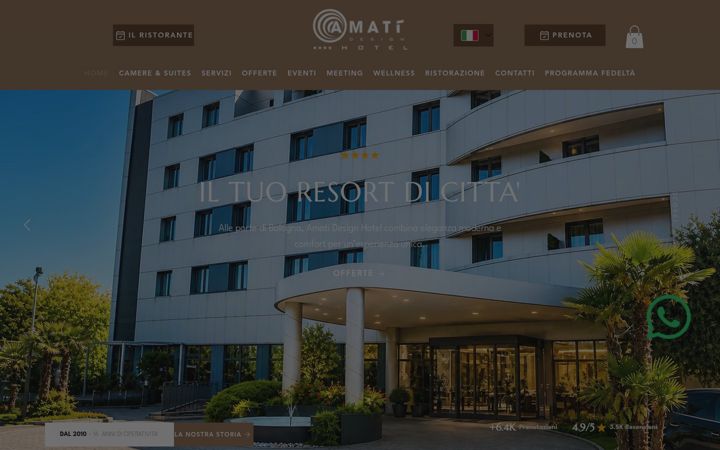 Ekrano kopija amatidesignhotel.it