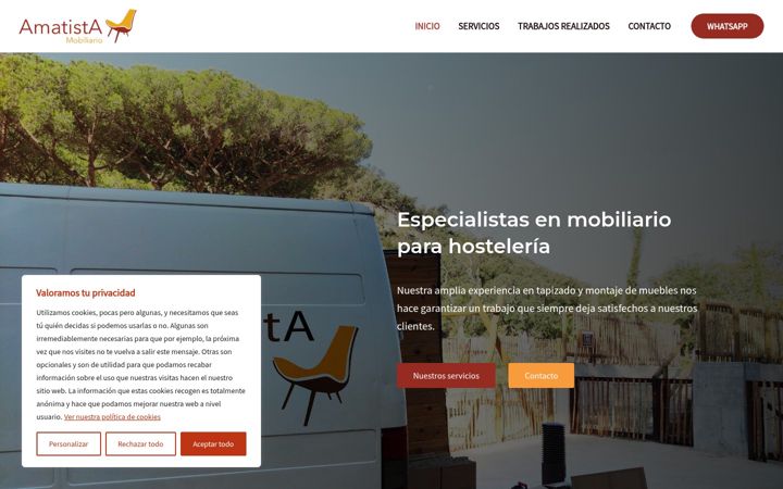 Screenshot von amatistamobiliario.es