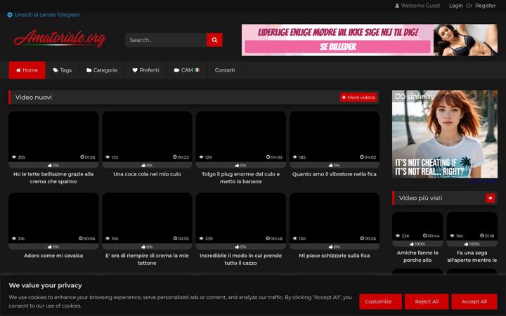 Screenshot of amatoriale.org