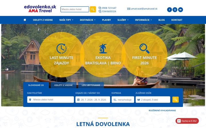 Screenshot ta' amatravel.sk