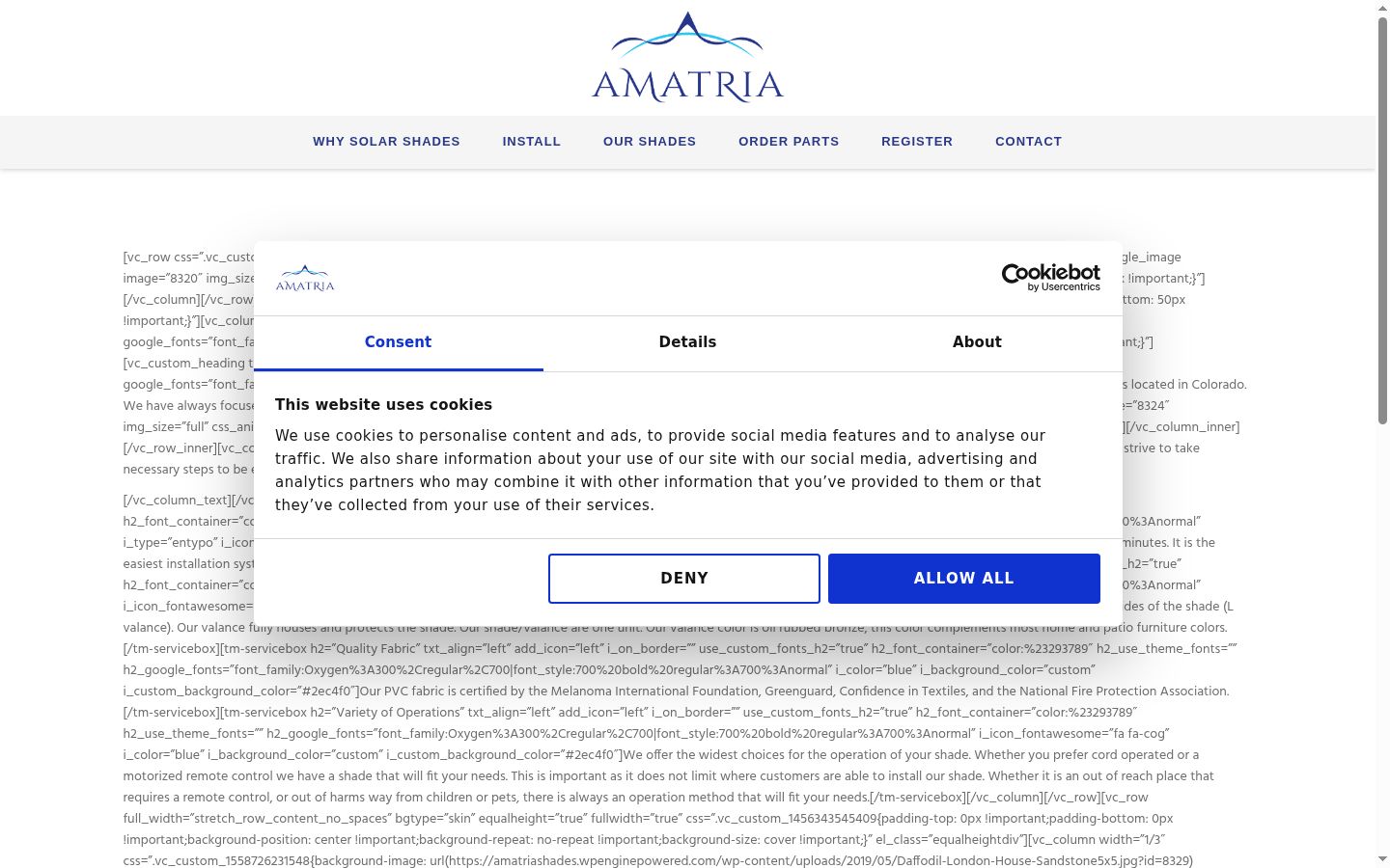 Screenshot of the consent banner shown before any interaction