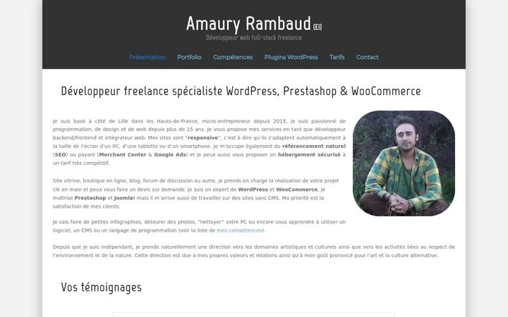 Snimka zaslona za amauryrambaud.fr