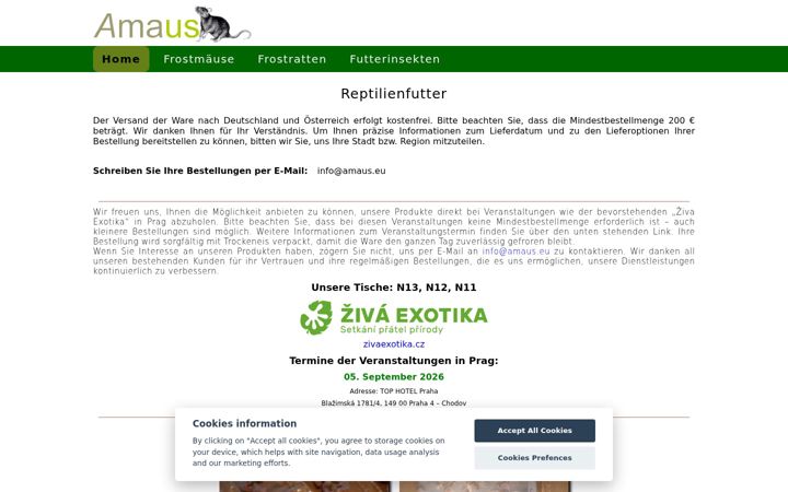 Screenshot of amaus.eu