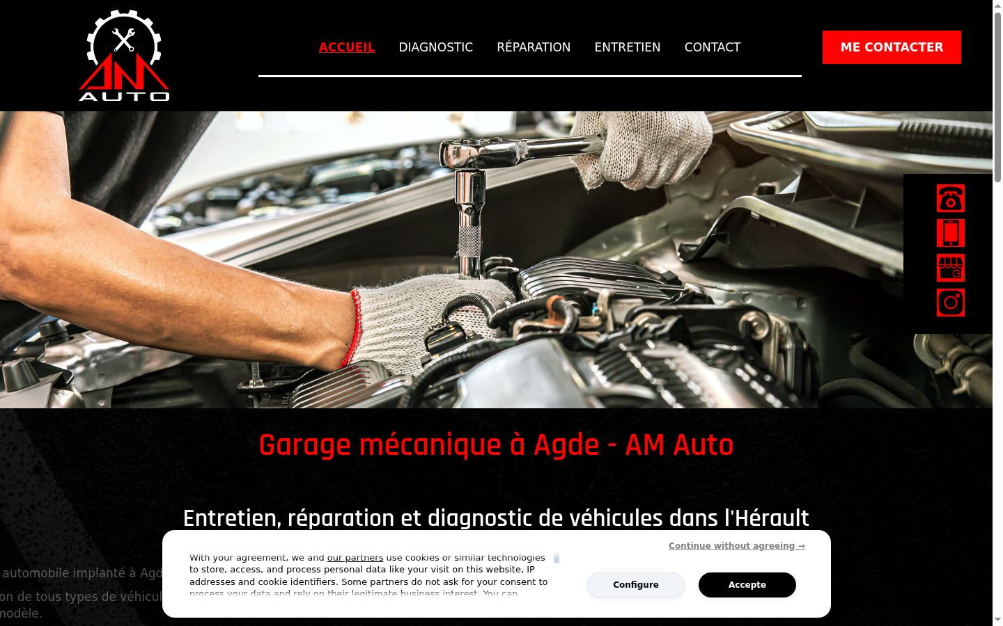 Screenshot del banner di consenso mostrato prima di qualsiasi interazione