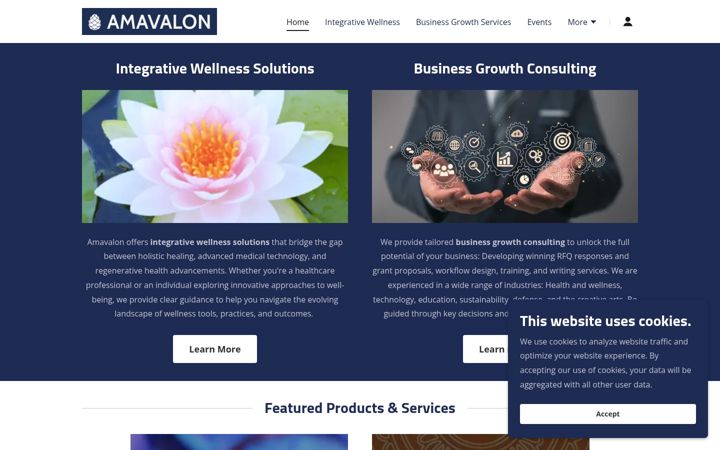 Captura de pantalla de amavalon.com