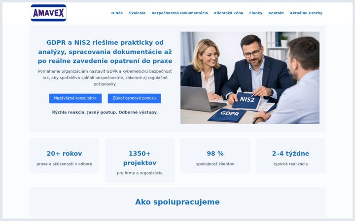Screenshot of amavex.sk