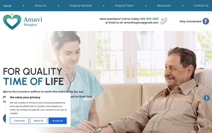 Screenshot of amavihospice.com