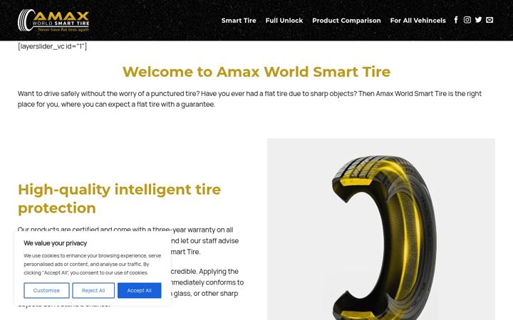 Skærmbillede af amax-smart-tire.com