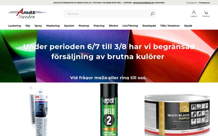 Screenshot of amaxsweden.se