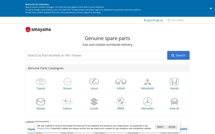 Zrzut ekranu amayama.com