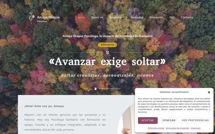 Screenshot of amayaolaguepsicologa.com