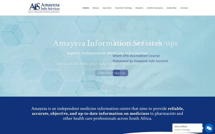 Ekrano kopija amayeza-info.co.za