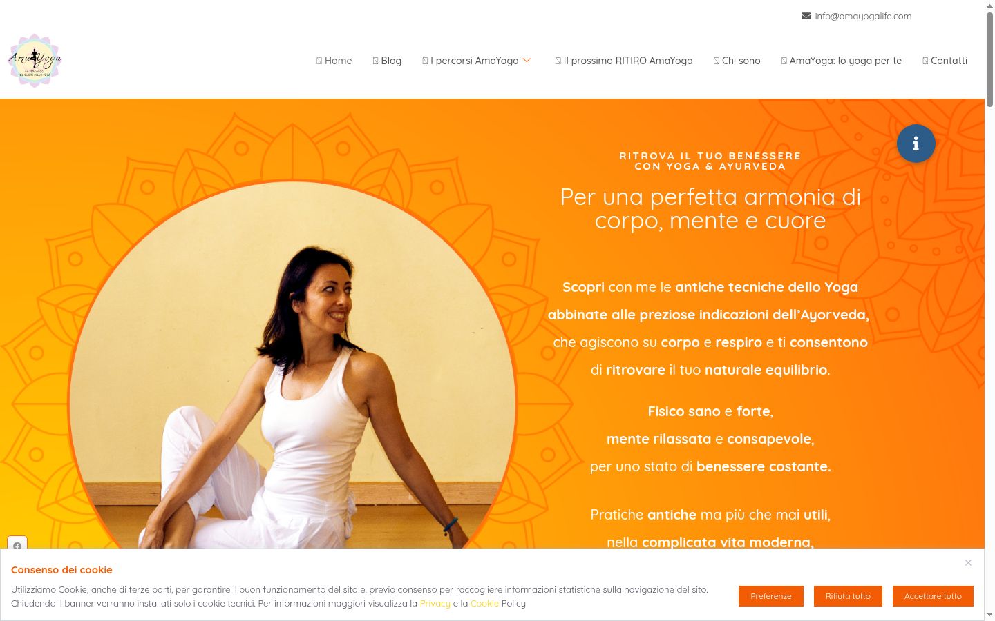 Screenshot del banner di consenso mostrato prima di qualsiasi interazione