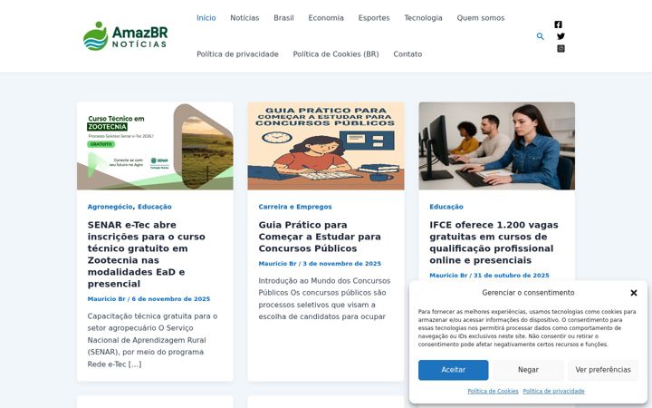 Screenshot stránky amazbrnoticias.com.br