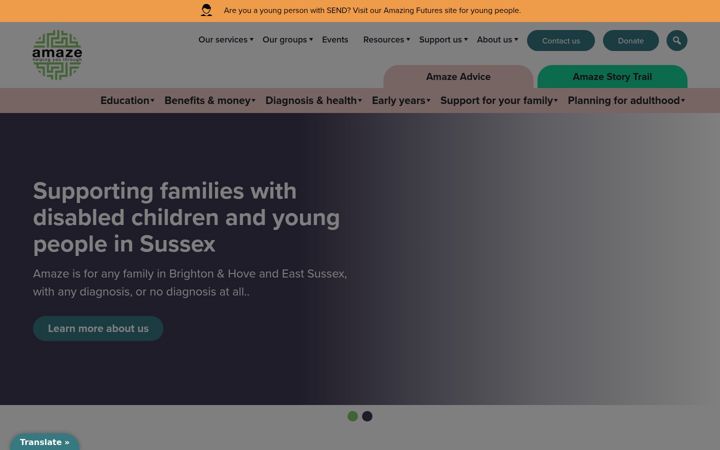Screenshot of amazesussex.org.uk