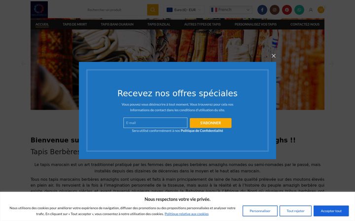 Screenshot ta' amazighrugs.com