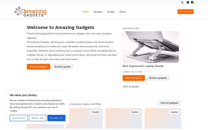 Screenshot van amazing-gadgets.com