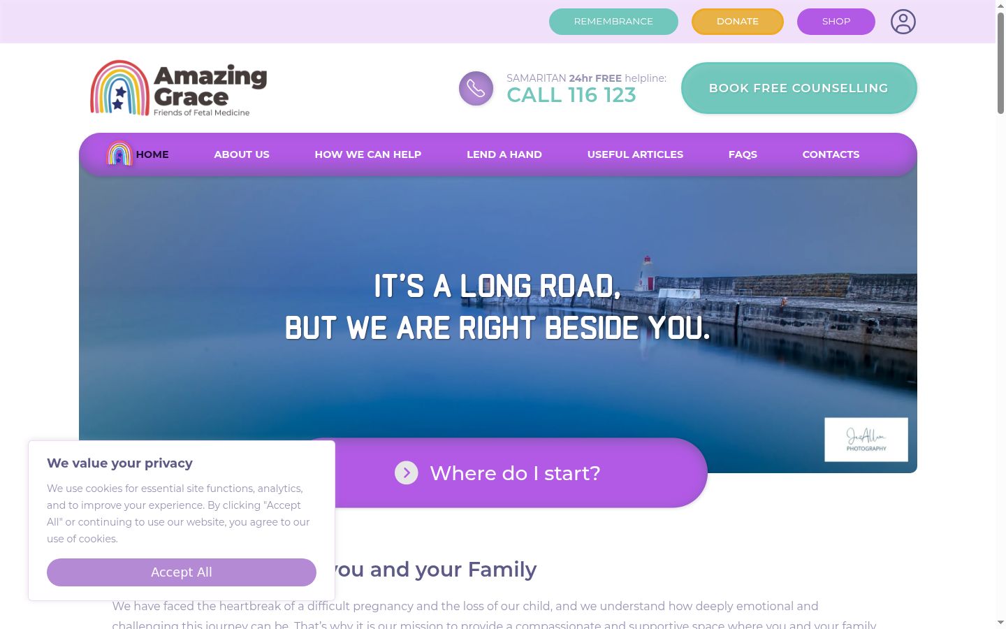 Screenshot of the consent banner shown before any interaction
