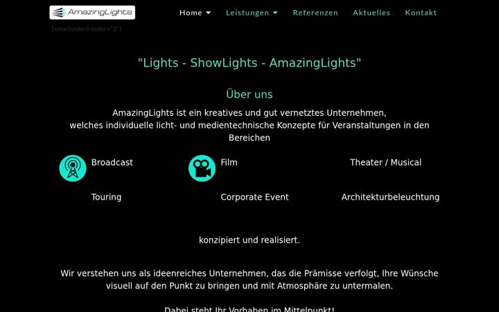 Screenshot van amazing-lights.com