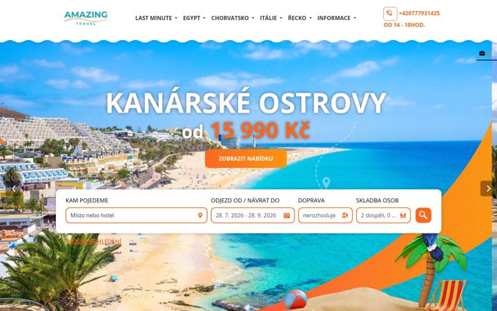 Screenshot of amazing-travel.cz