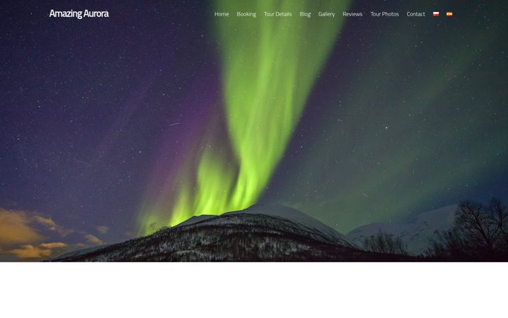 Posnetek zaslona amazingaurora.no