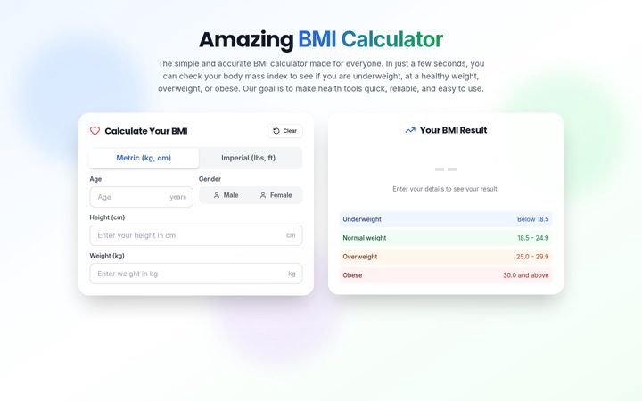 Screenshot of amazingbmi.com