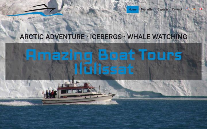 Posnetek zaslona amazingboattoursilulissat.com
