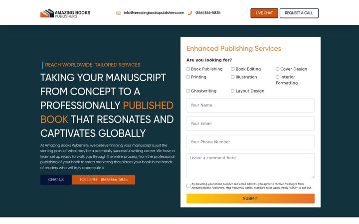 Screenshot of amazingbookspublishers.com