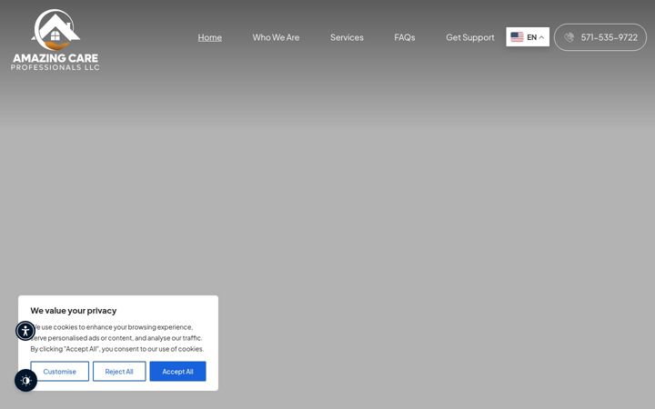 Captura de pantalla de amazingcareprofessionals.com