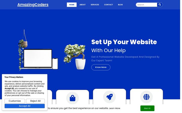 Screenshot of amazingcoders.com