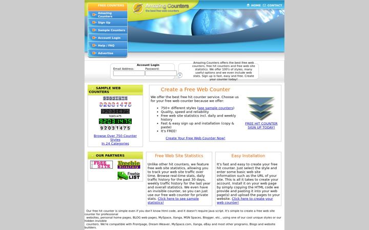 Screenshot of amazingcounters.com