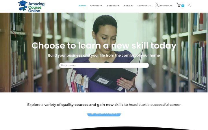 Screenshot of amazingcourses.online